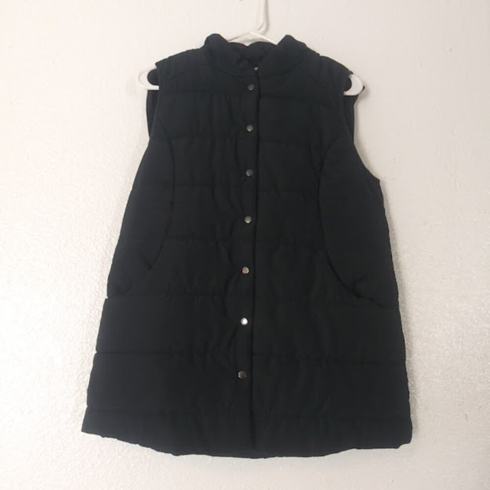Coldwater Creek women's size MP black hooded puffer vest